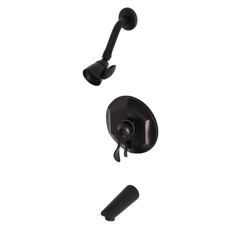 Kingston Brass Tub and Shower Faucet, 3, Wall Mount, Oil Rubbed Bronze KB46350DFL
